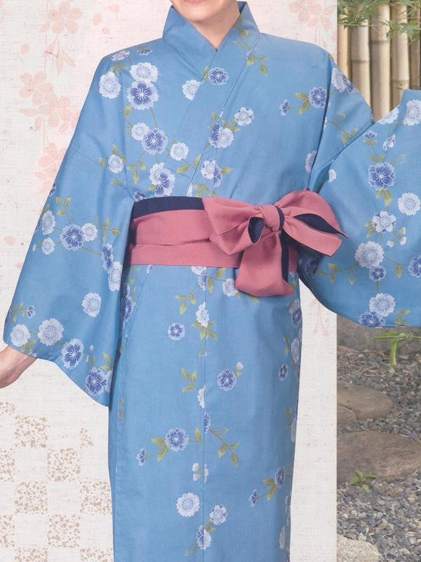 Yukata Kimono Obi Belt (Pink/Navy)