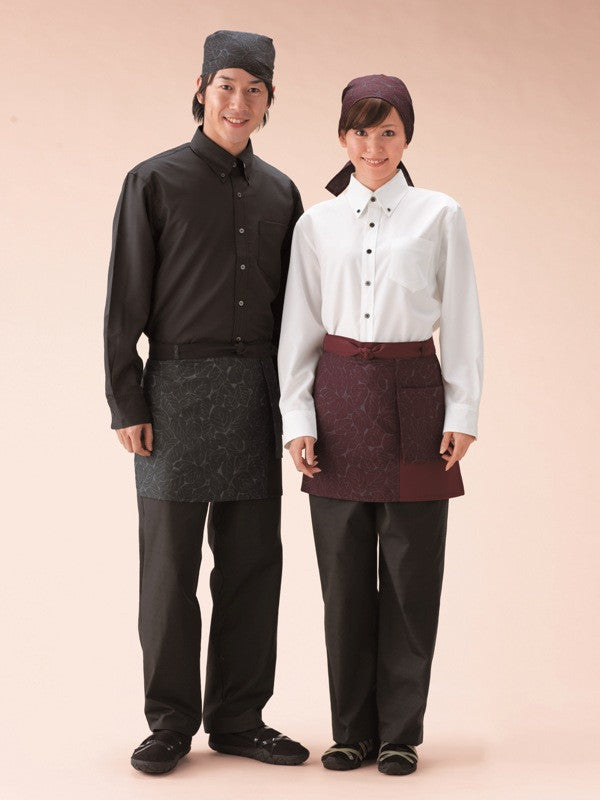 Leaf Pattern Short Cafe Apron – Unipro Japan
