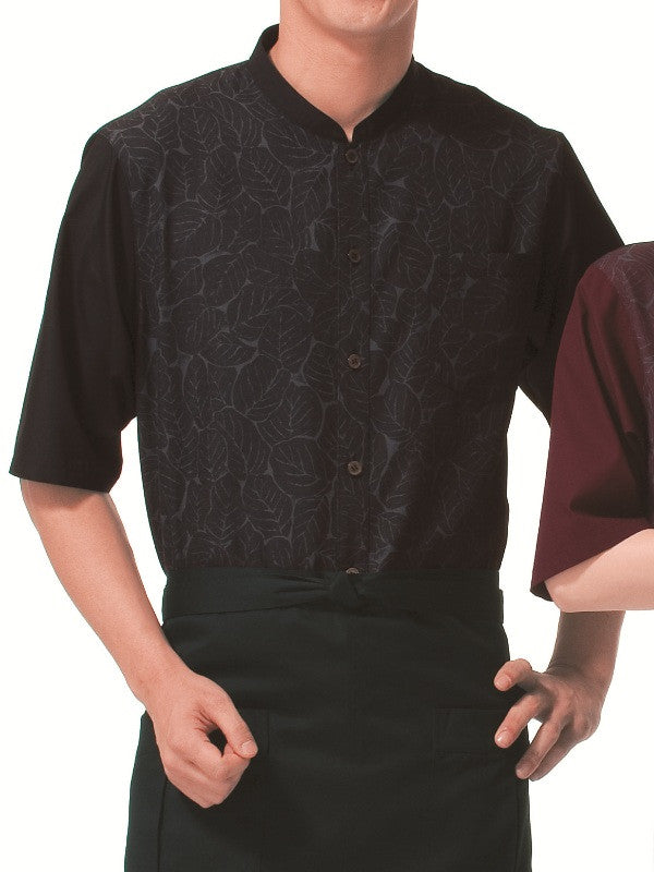 Leaf Pattern Collarless Shirts