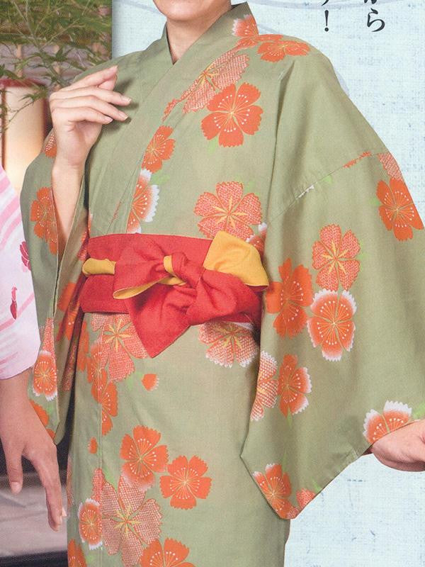 Dianthus (Pink) & Dianthus (Green) Yukata Kimono