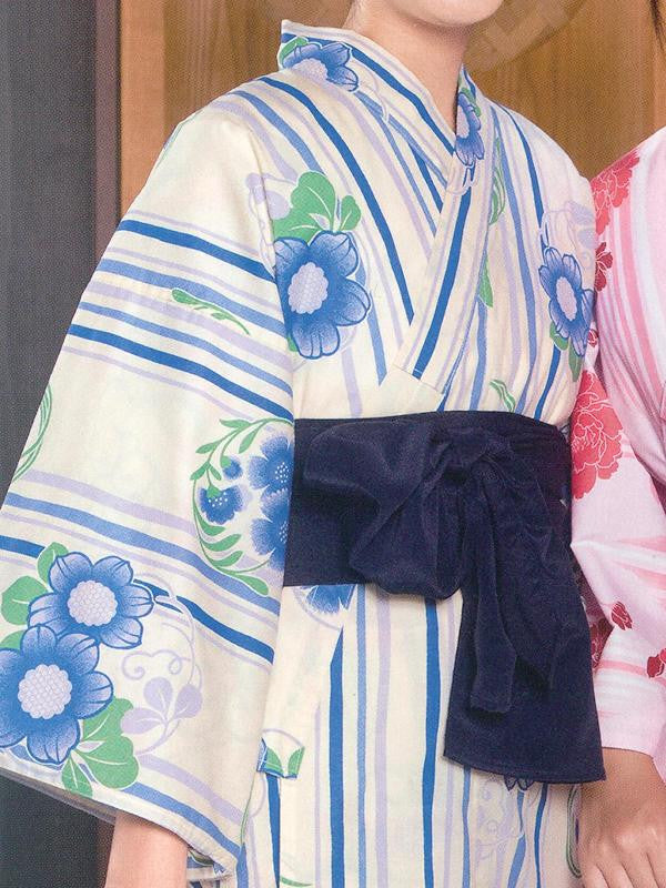 Cool Flower (Blue) & Rose (Pink) Yukata Kimono