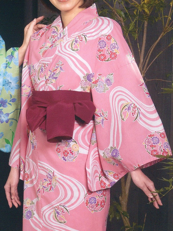 Yukata Kimono Obi Belt (Bordeaux)