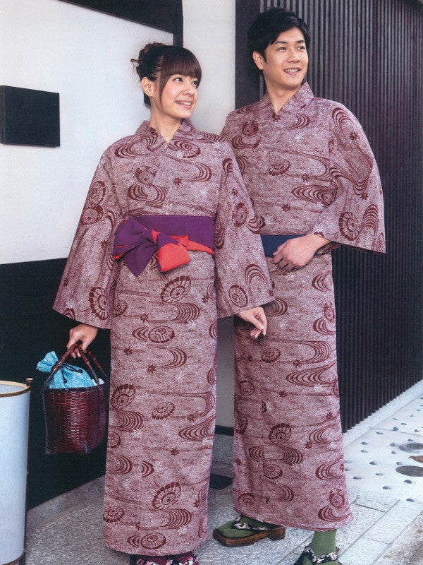 Yukata Kimono Obi Belt (Orange/Purple)